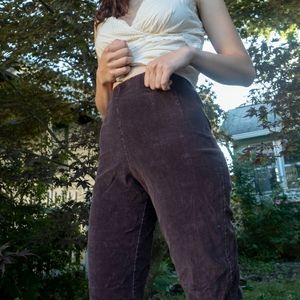 High Waisted Brown Skinny Cords